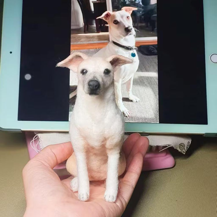 Custom Needle Felted Dog Figurine – Handmade Wool Pet Replica from Photo, Dog Memorial Keepsake