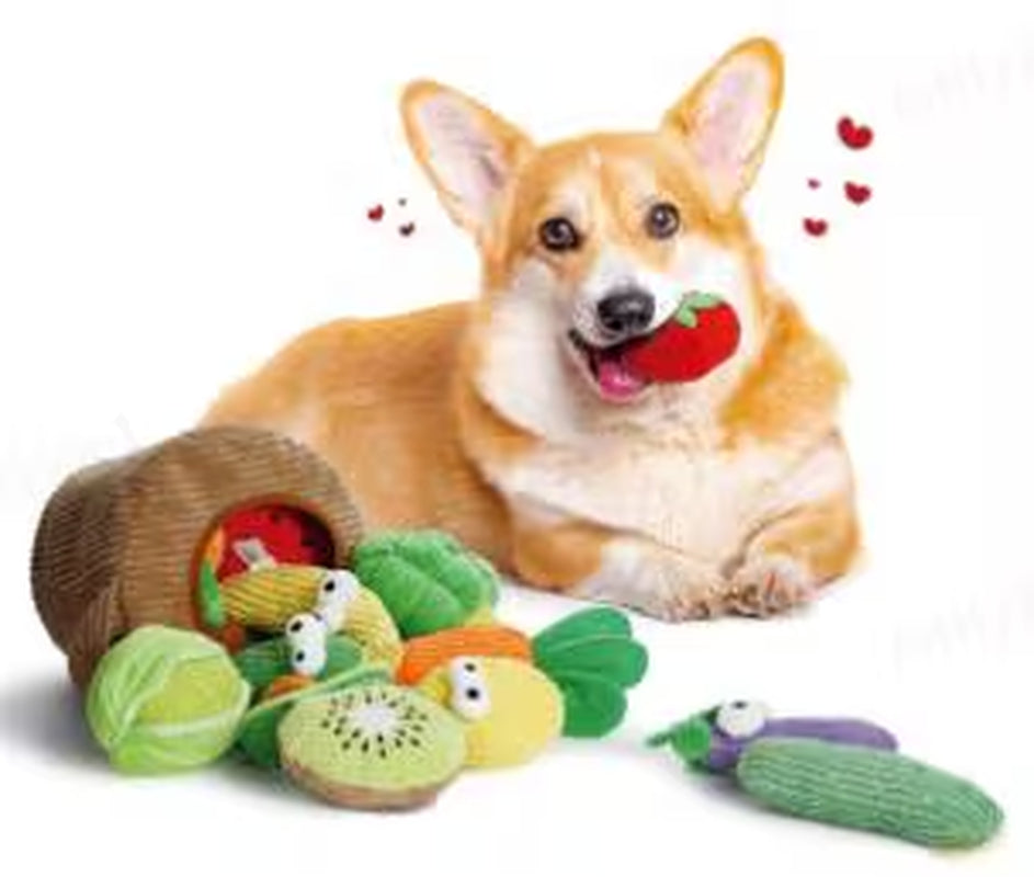 Grocery Bag Dog Toys, 15 Pack Squeaky & Crinkle Plush for Small Dogs
